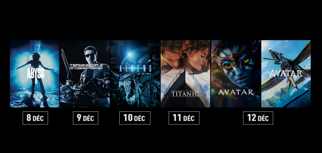 Affiches des cinq films au programme