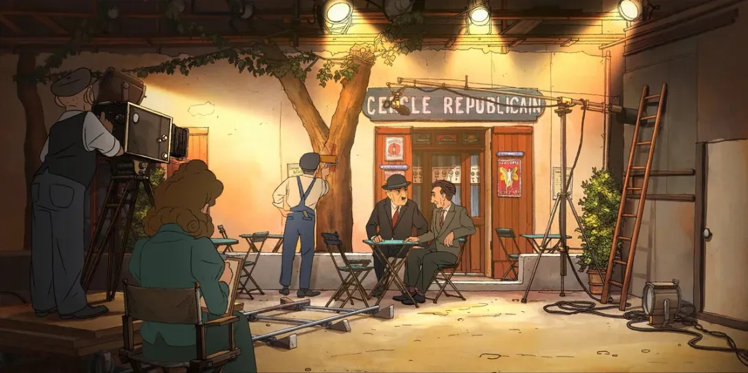 Marcel Pagnol en plein tournage avec l’acteur Raimu